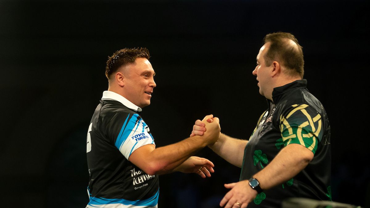 Materiały prasowe / Simon O’Connor/PDC / Na zdjęciu: Gerwyn Price i Brendan Dolan