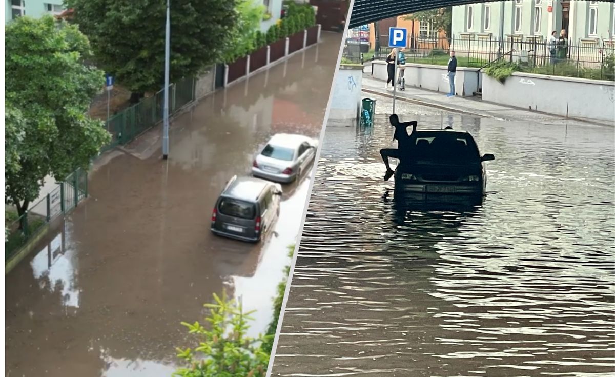 Zalania w Gdańsku. Ulice pod wodą