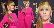79-letnia Jane Fonda w różowej sukni i z doczepionym kucykiem na gali Emmy Awards (ZDJĘCIA)