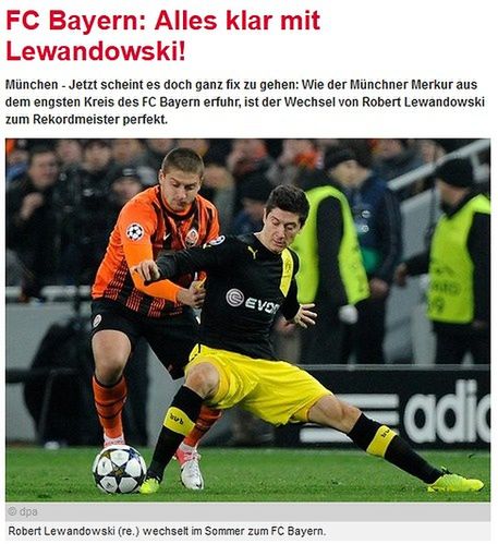 Lewandowski przejdzie do Bayernu - przekonują niemieckie media / fot. merkur-online.de