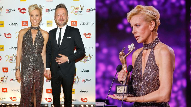 Telekamery 2022. Anita Werner odbiera statuetkę i zwraca się do partnera