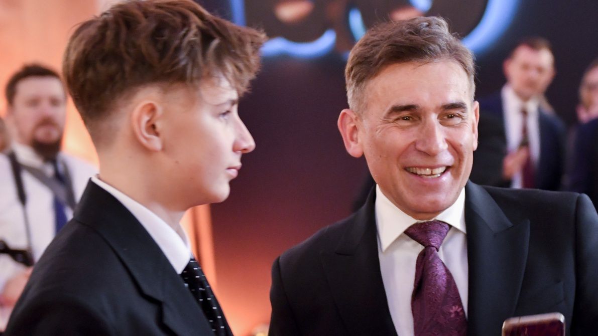 Robert Korzeniowski z synem Franciszkiem.