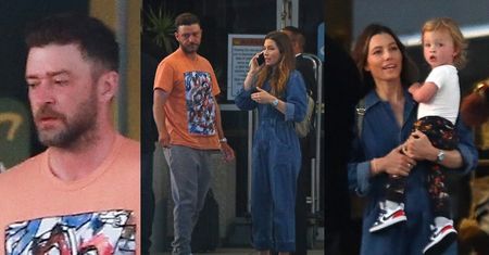 Naburmuszony Justin Timberlake i uśmiechnięta Jessica Biel wracają z wakacji w Cabo (ZDJĘCIA)