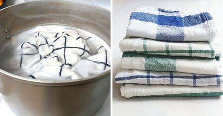 Naturalne metody na pranie ręczników do naczyń. Plamy schodzą bez wybielacza!