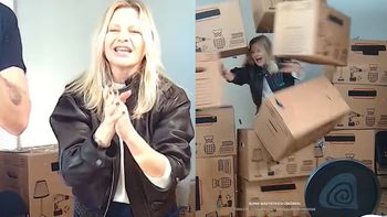 Małgorzata Kożuchowska WPADŁA w kartony na streamie Łatwoganga. "Warto było czekać 15 lat" (WIDEO)