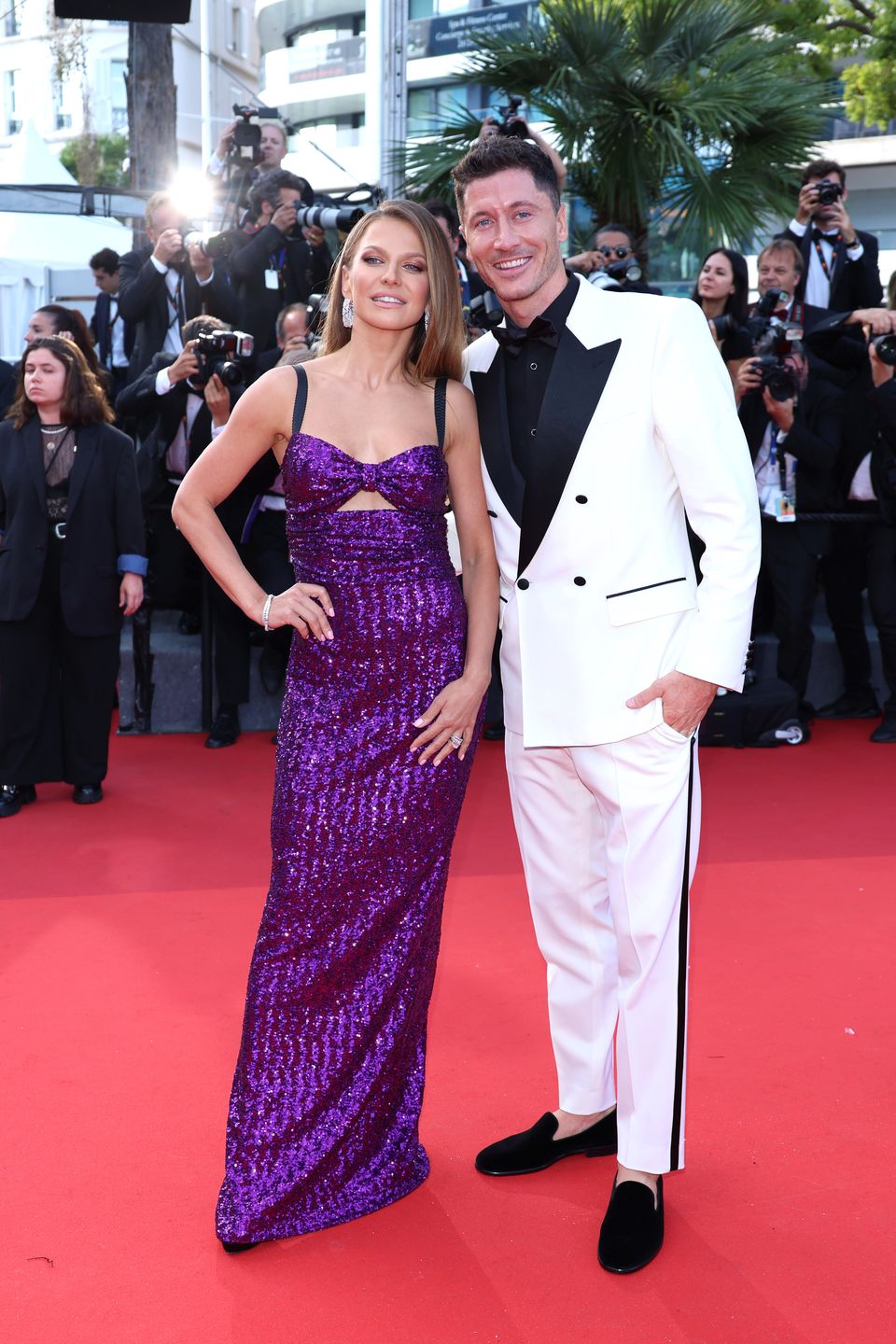 Anna Lewandowska i Robert Lewandowski błyszczą na premierze w Cannes