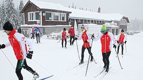 Trening żużlowej kadry na nartach biegowych w Jakuszycach