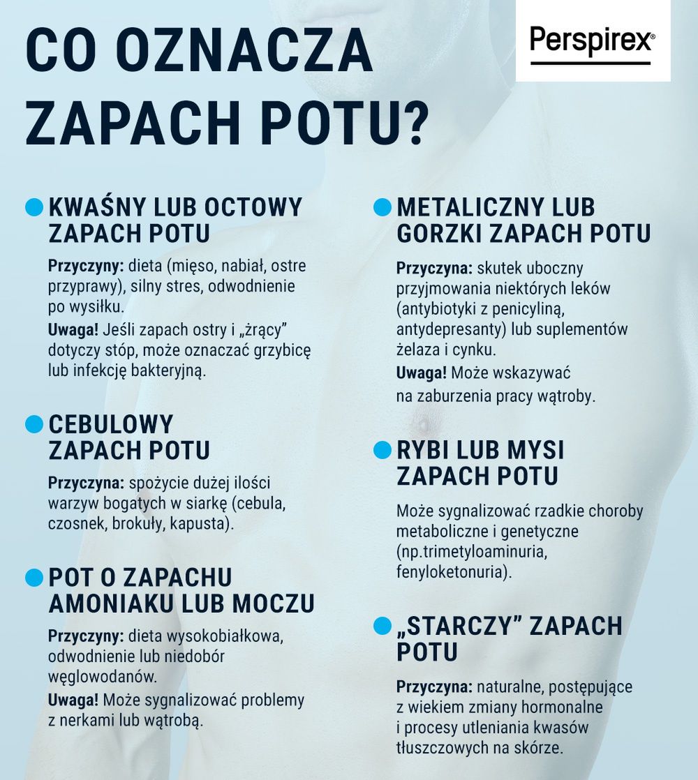  Co oznacza zapach potu? - Infografika 