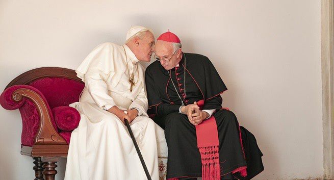 Anthony Hopkins jako papież Benedykt w filmie Netfliksa "Dwóch papieży"