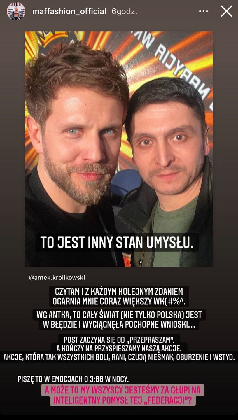 Maffashion o Antku Królikowskim