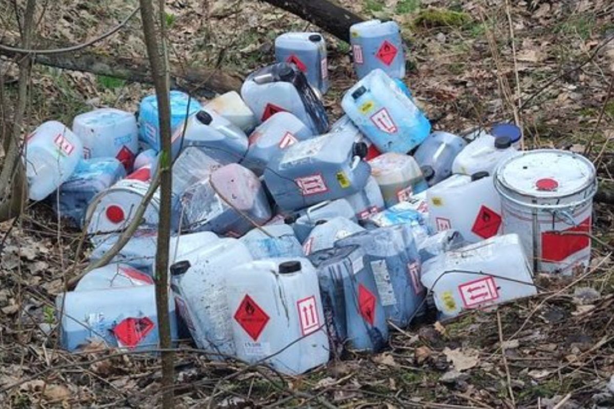 Bieruń. W lesie znaleziono chemiczne odpady. Prokuratura wszczęła śledztwo