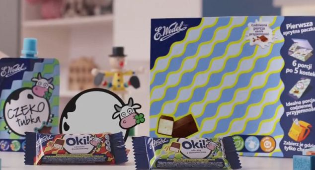 Wedel reklamuje Czekotubkę, Oki! i Ptasie Mleczko Extra Mleczne dla dzieci (wideo)