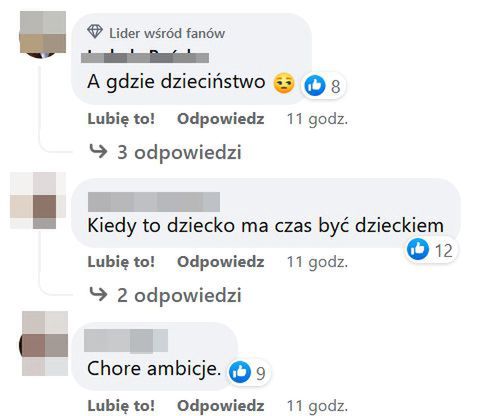 Komentarze na Facebooku na temat Anny Lewandowskiej