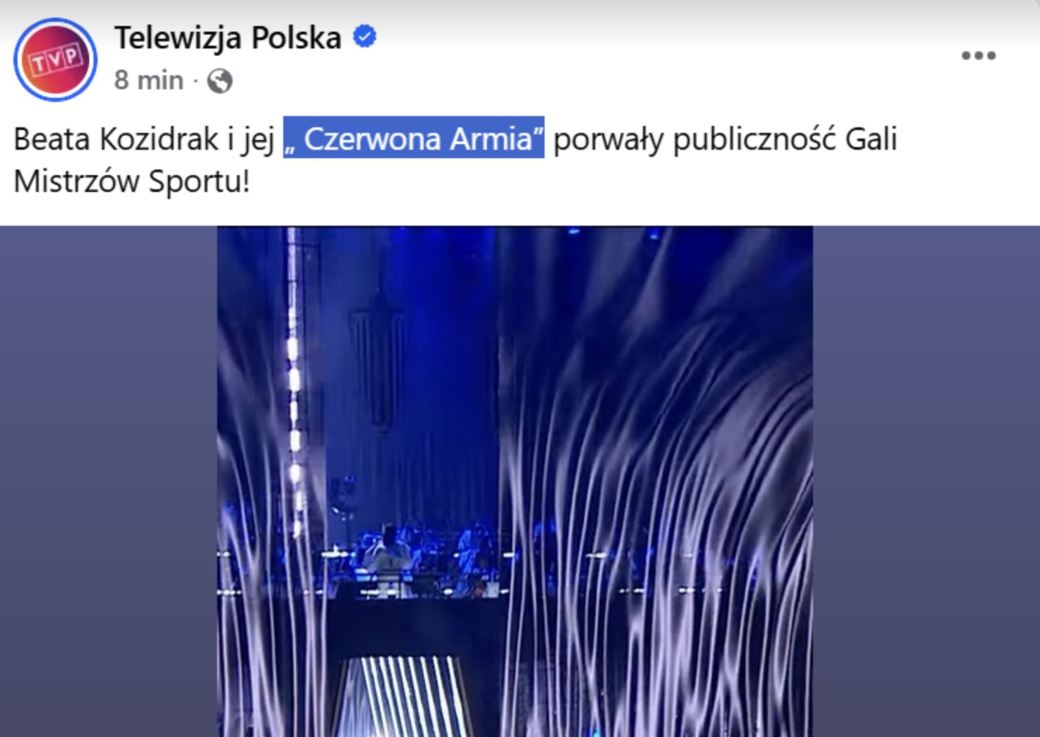 Post Telewizji Polskiej dot. Gali Mistrzów Sportu