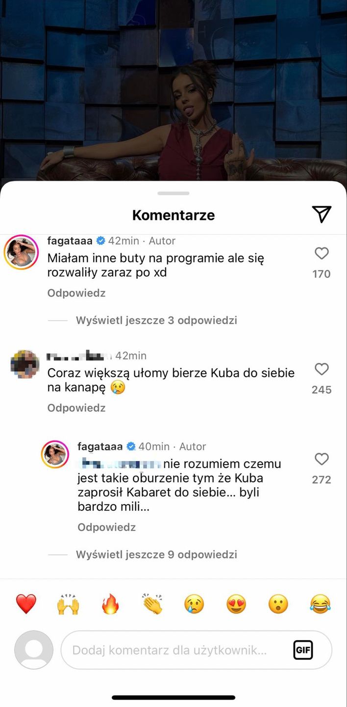Odpowiedź Fagaty na zgryźliwy komentarz
