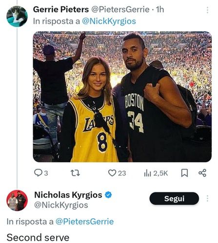 Wpis Nicka Kyrgiosa (fot. Twitter)