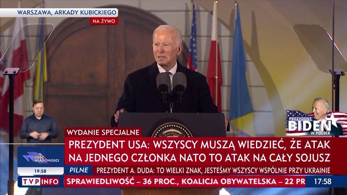 Przemówienie prezydenta USA było transmitowane m.in. przez Telewizję Polską