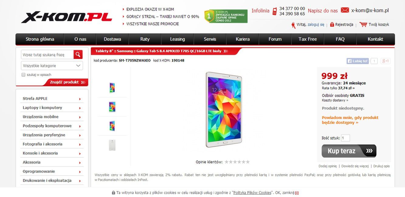 Promocja na tablety Samsung Galaxy Tab S 5