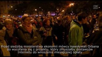 Tysiące ludzi na Węgrzech protestowały przeciwko wprowadzeniu podatku od Internetu