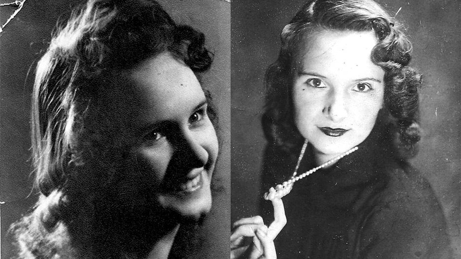Danuta Janiczak "Sarenka" w czasie wojny (z lewej) i w czasach powojennych (z prawej)