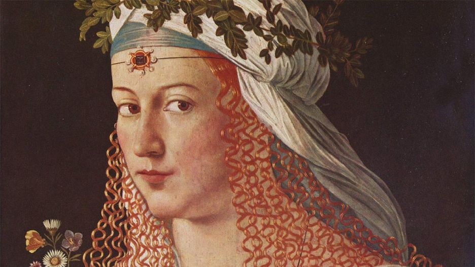 Portret autorstwa Bartolomeo Veneto, przedstawiający prawdopodobnie Lukrecję Borgię