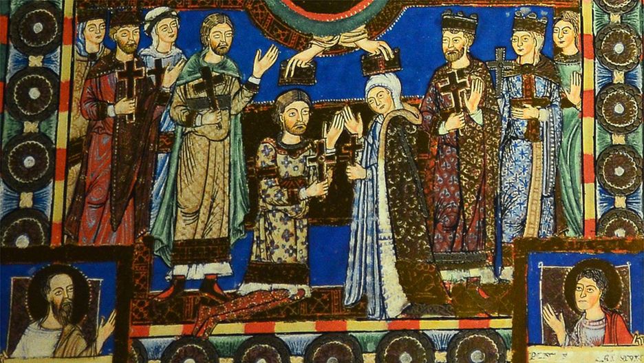 Henryk Lew i Matylda z Anglii. Saski książę podbił Połabie i Pomorze należące do plemion słowiańskich