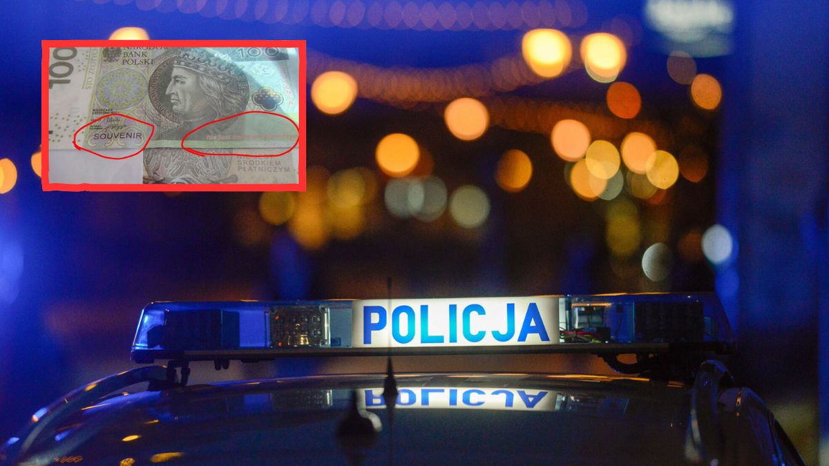 Oszustwo na stacji paliw. Na banknotach było to słowo