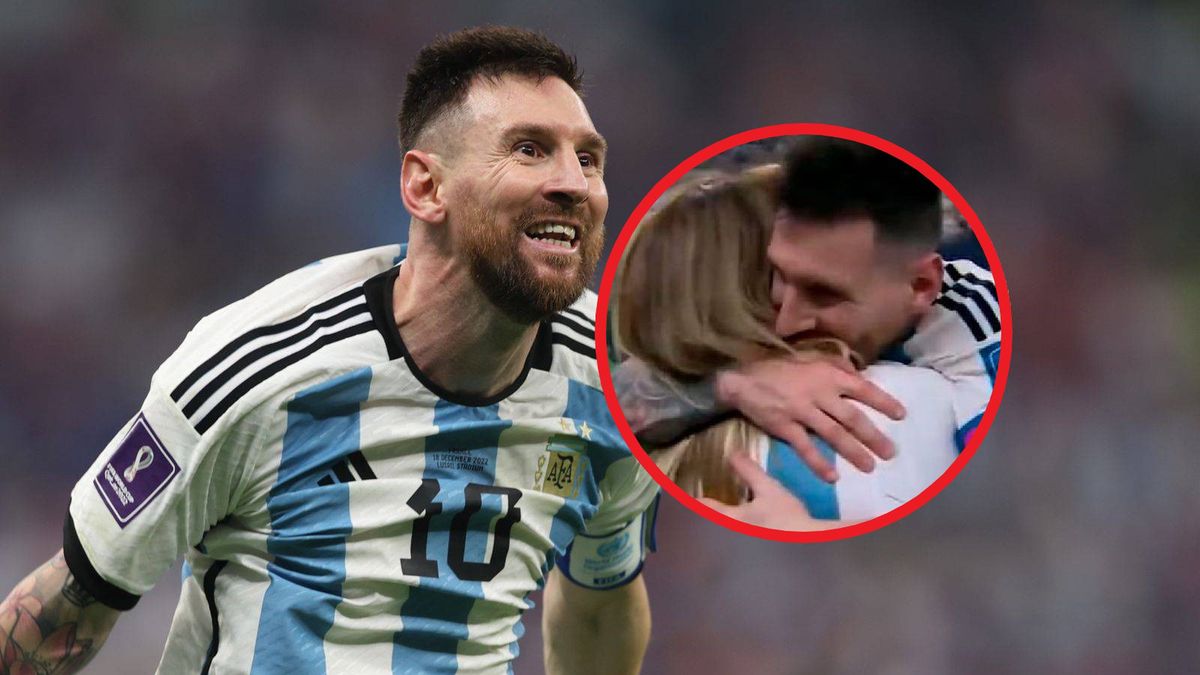 Lionel Messi, na małym zdjęciu: Messi i Antonia Farias