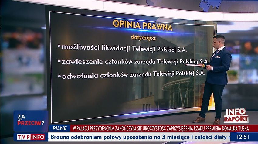 TVP przekonuje, że wszelkie działania nowego rządu wobec stacji są nielegalne 