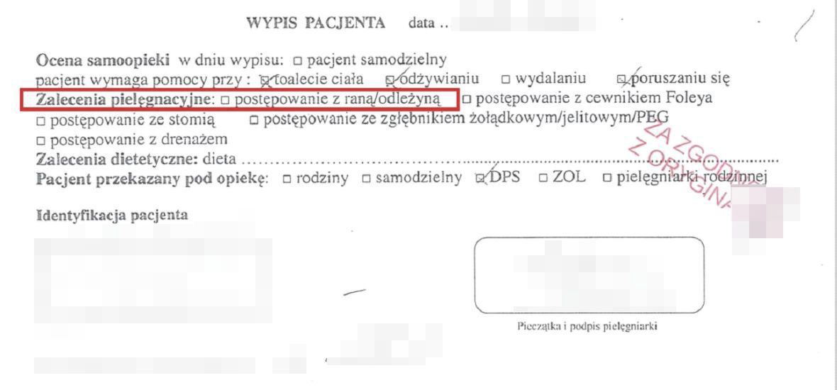 Wypis ze szpitala dokonany 2 sierpnia 2022 roku