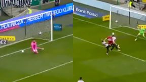Strzał w środek bramki i gol. Potworny błąd bramkarza Widzewa