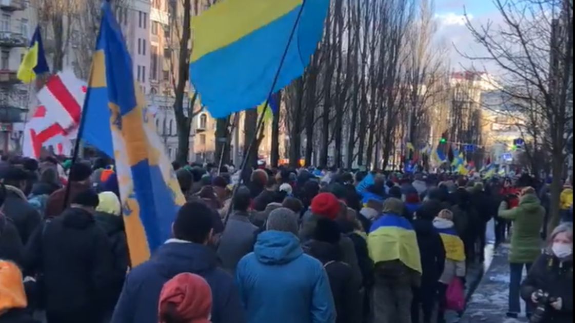 Ukraińcy wyszli na ulice Kijowa 