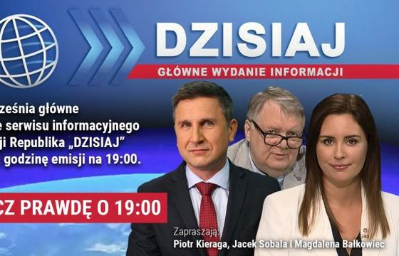 Główny serwis informacyjny TV Republika będzie emitowany w porze „Faktów” TVN.  „Włącz prawdę o 19:00"