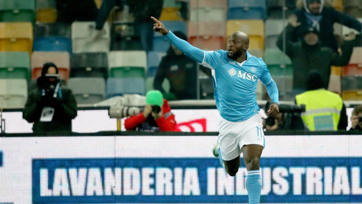 PAP/EPA / Gabriele Menis / Romelu Lukaku w meczu Udinese Calcio - SSC Napoli