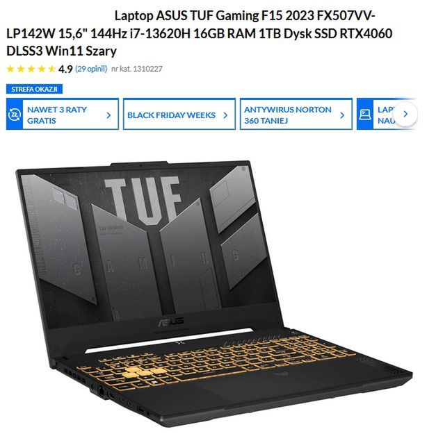 Laptop w promocji w RTV Euro AGD