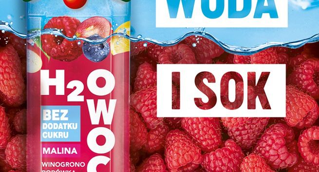Tymbark promuje napój H2Owoc "Bez dodatku cukru. Bez porównania"