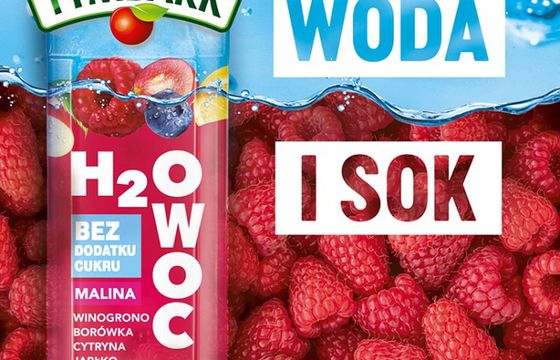 Tymbark promuje napój H2Owoc "Bez dodatku cukru. Bez porównania"