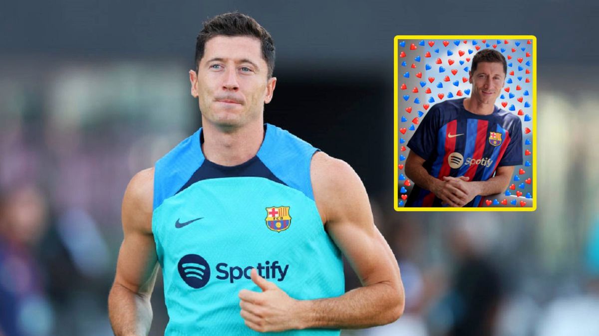 Zdjęcie okładkowe artykułu: Getty Images / Michael Reaves/ Twitter FC Barcelona / Na zdjęciu: Robert Lewandowski podczas treningu / w małym okienku: 'Lewy' na socialach Barcelony