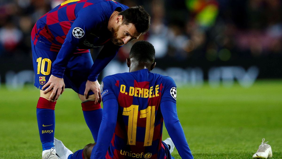 Ousmane Dembele (z prawej) oraz Lionel Messi