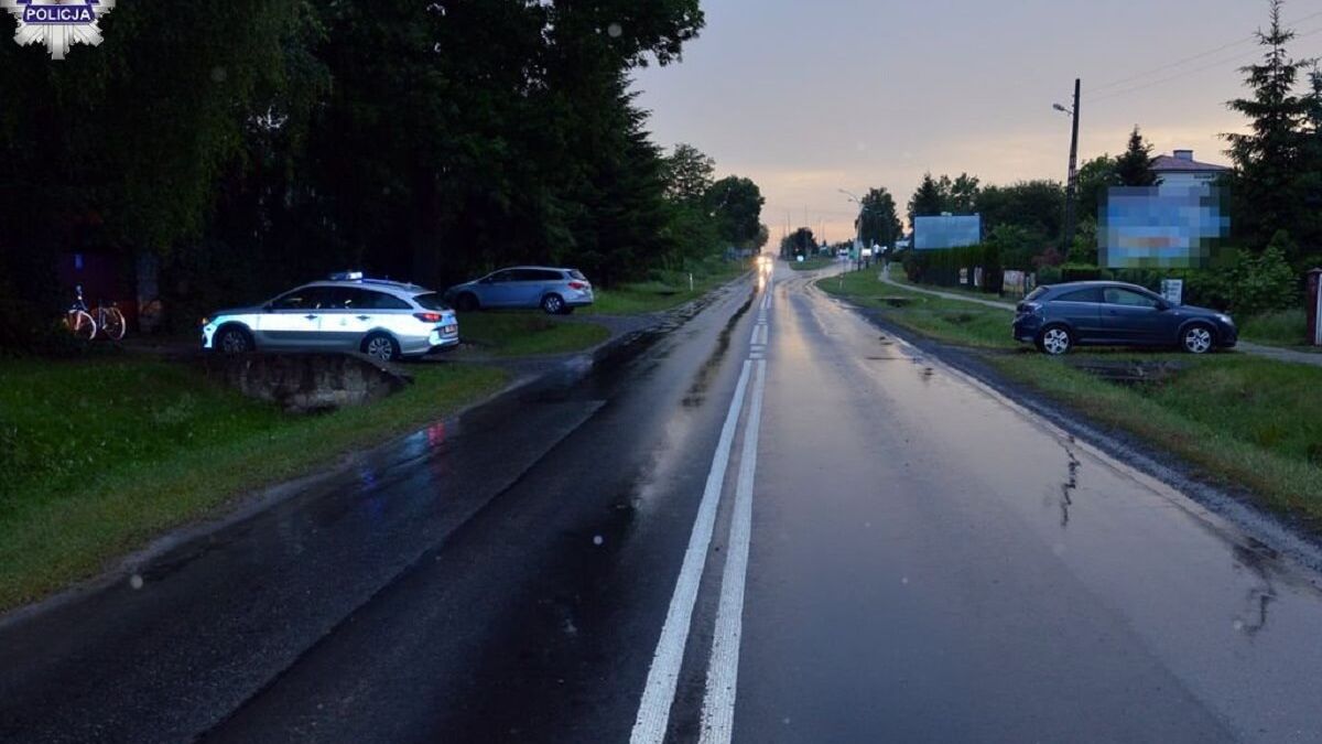 Wypadek w Kalinowicach kierowca Opla potrącił rowerzystkę