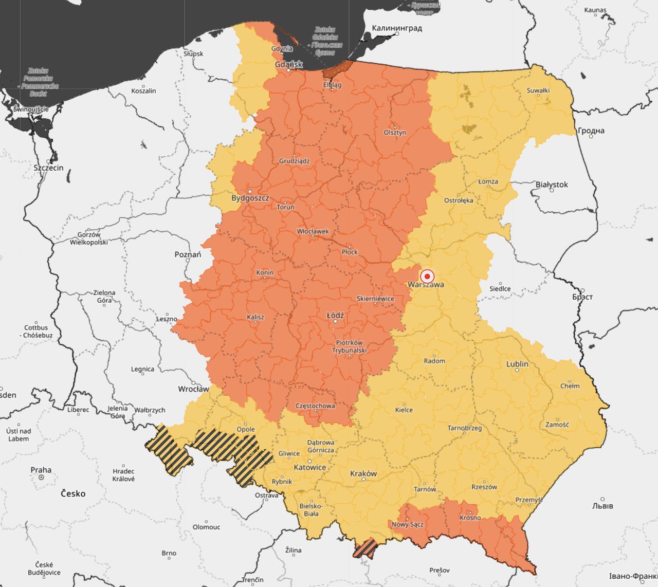 IMGW wydało alerty dla prawie całej Polski