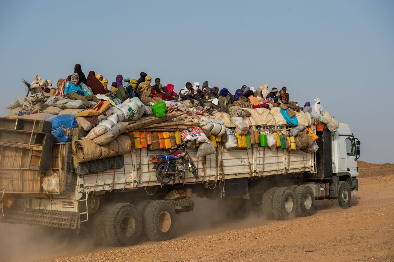 Migrants departing from Agadez in 2018. The migration route is open again.