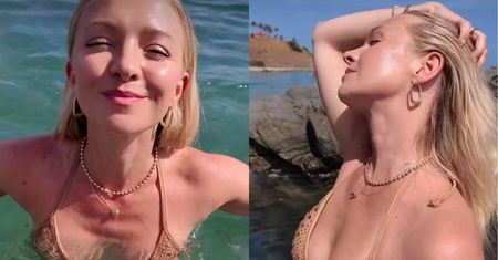Barbara Kurdej-Szatan pluska się w wodzie W ZŁOTYM BIKINI. Fani ruszyli z komplementami: "Zjawiskowo piękna" (FOTO)