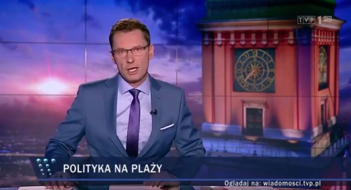 Kuriozalny materiał w "Wiadomościach". TVP ostrzega przed politykami PO na plaży