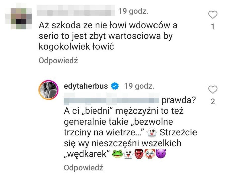 Edyta Herbuś odpowiada na komentarze