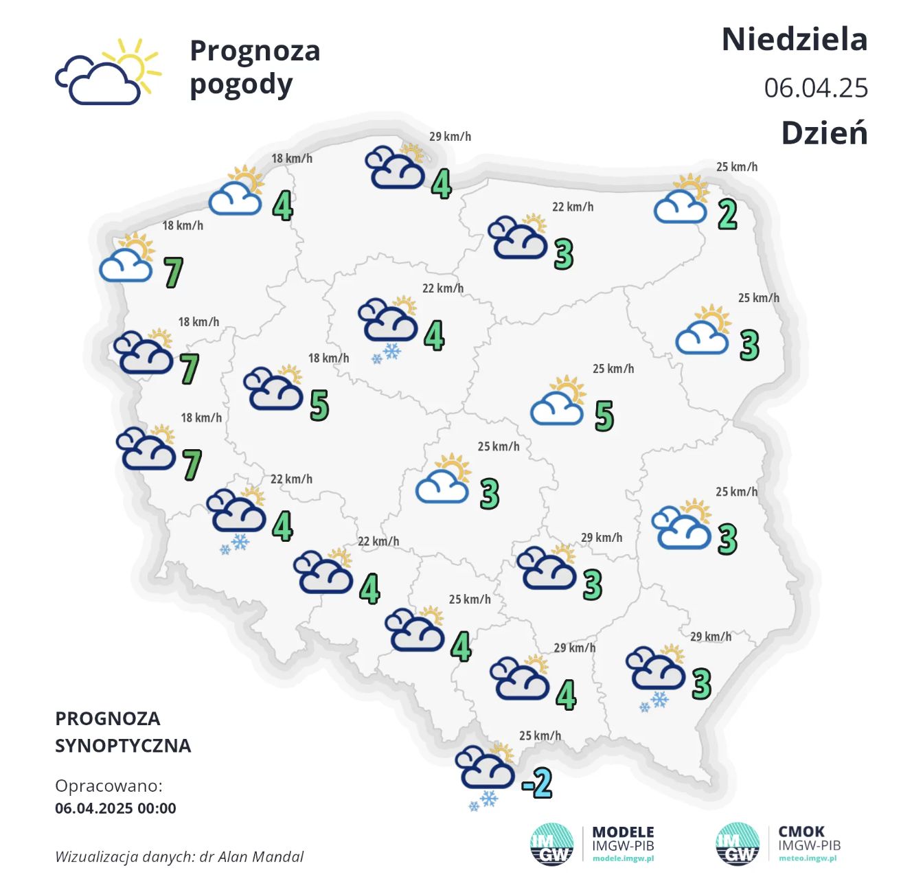 Prognoza pogody na 6 kwietnia.