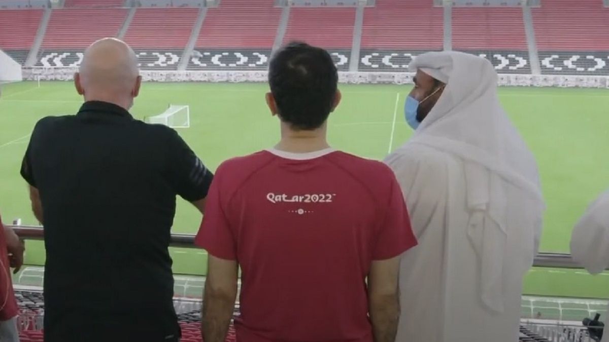 Prezydent FIFA w czasie wizyty w Katarze