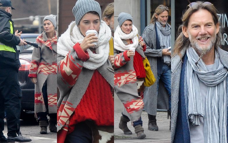 Julia Pogrebińska na spacerze z mężem