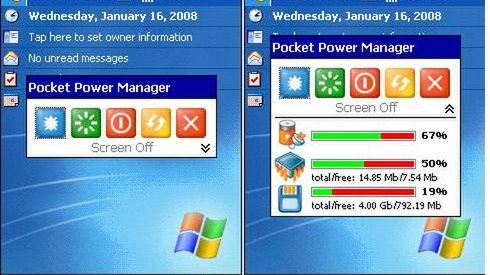 Zarządzanie energią na ekranie Today 1