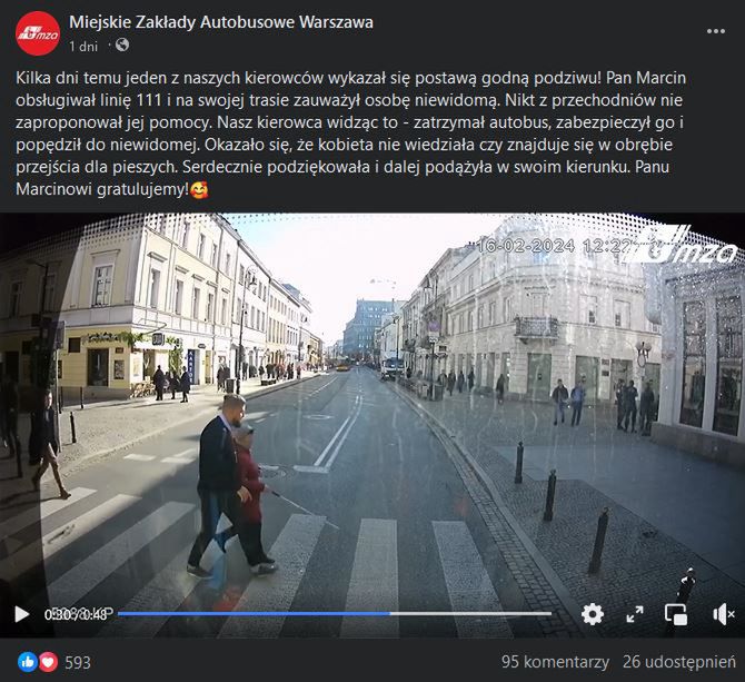 Kierowca autobusu wykazał się ogromną empatią.